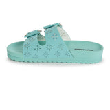 MUK LUKS Women's Grand Cayman Perforated Sandal | Adjustable Strap Flat
