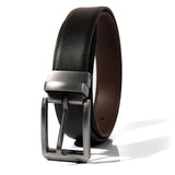 Men's Genuine Leather Reversible Dress Belt | Black & Brown