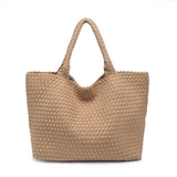 Sky's The Limit Large Woven Neoprene Tote with Pouch Dark Denim