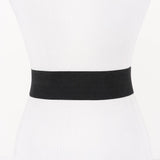 Studded Faux Suede Elastic Belt – Black