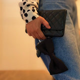 Perfect Shape Bow Key Chain Bag Charm Black