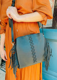 Fern Crossbody with Fringe Black