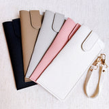 Button Up Glass Case Bag Charm - Clip-On Sunglasses Holder Cream 7"