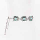 Western Metal Concho Chain Belt – Silver