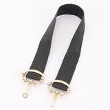 Straw Metal Buckle Elastic Belt Black Gold