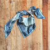 Wild Horses Watercolor Print Wild Rag Scarf | Blue | 36x36
