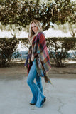Plaid Pocket Ruana Wrap — Fuchsia