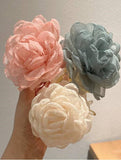 Rose Petal Sheer Fabric Hair Claw Clip — Off White