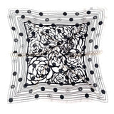 Brown Rose Border Square Scarf, 35.4 x 35.4 in