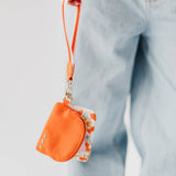 Summer Spritz Dual Nylon Pouch Wristlet Mango Orange Floral