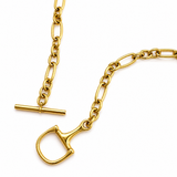 Chunky Equestrian Bit Chain Necklace – 18K Gold Plated, Waterproof