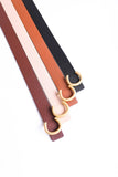 Minimalist Leather Gold Horseshoe Belt – Black