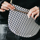 Westlyn Woven Vegan Leather Bum Bag | Navy Checkered No Studs