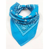 Blue Paisley Pattern Bandana | 100% Cotton | 21x21"