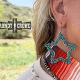 Big Star Western Cowgirl Beaded Dangle Earrings