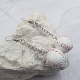 Baseball Chain Dangle Earrings