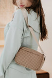 Brown Woven Neoprene Crossbody Bag