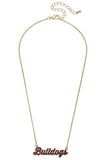 Mississippi State Bulldogs Pavé Script Necklace – Maroon & Gold