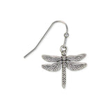 Silver Dangle Dragonfly Earrings