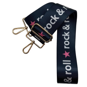 Rock and Roll Pink Star Adjustable Crossbody Bag Purse Guitar Strap