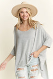 Oversized Flare Tunic Top – Charcoal