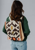 Cotton Woven Tan Brown Western Southwestern Aztec Backpack