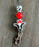 Cow Head Western Car Freshie Freshener Hanger Red