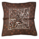 Brown Rose Border Square Scarf, 35.4 x 35.4 in