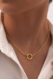 Circle Pendant Necklace - 18K Gold Stainless Steel