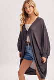 Boho Open Front Kimono Cardigan | Ash | S, M & L | C03259