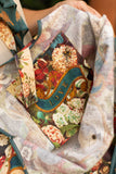 Stay Gold Linen Tote Bag | Boho Market Bag with Rabbits, Bees & Florals