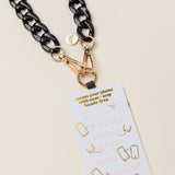 Hold the Phone Crossbody Chain Tri Coastal Coral Aqua Cream