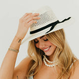 Shell Beach Western Sun Hat | Black Bow
