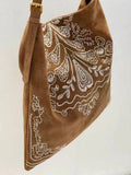 Boho Embroidered Shoulder Bag – Large Capacity with Adjustable Strap Coffee