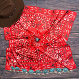 Western Bandana Print Wild Rag Scarf | Red | 36x36