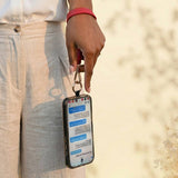 Clip & Go Unique RFID Crossbody Phone Carrier | Black Vegan Leather