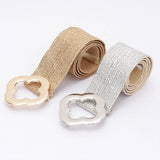 Metal Buckle Metallic Stretch Belt – Gold