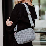 Gray Woven Neoprene Crossbody Bag