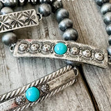 Aztec Boho Western Concho Stretch Bracelet Round Strip Bar Style 2