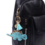 Bling Blue Stegosaurus Dino Tassel Keychain Keyring Bag Purse Charm