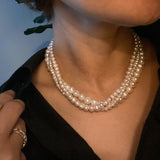 Clover Clasp Genuine Freshwater Pearl Necklace