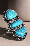Layered Navajo-Style Semi Stone Ring | Turquoise | Western Boho