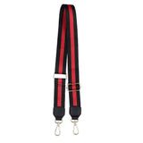 Preppy Stripe Adjustable Crossbody Bag Purse Guitar Strap Red Black