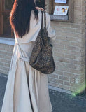 Leopard Print Oversized Hobo Tote Bag
