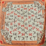 Beige Cow Skull Printed Western Southwestern Wild Rag Scarf Accent
