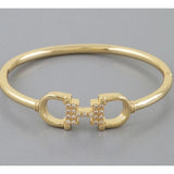 Crystal Horse Bit Link Bangle Bracelet | Western Luxe Jewelry
