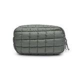 Cloud Nine Quilted Puffer Nylon Cosmetic Pouch in Olive