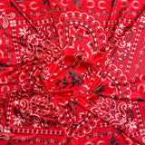 Western Bandana Print Wild Rag Scarf | Red | 36x36