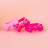 Kitsch Pink Bow Ring Set – Stackable Resin Rings