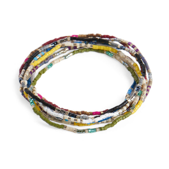 My Salvation Bracelet Set Gold Multicolor Stretch